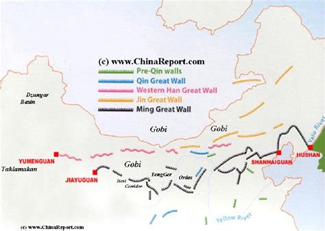 Great Wall of China in Map